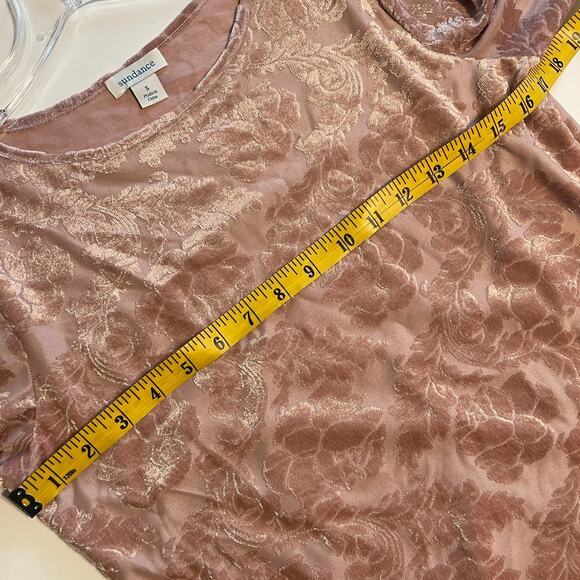 Sundance Delicate Senses Top Womens Small Pink Floral Velvet Burnout Bohemian - Picture 8 of 9